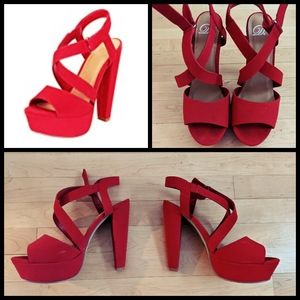 Cherry Red Pin-Up Platform Heels